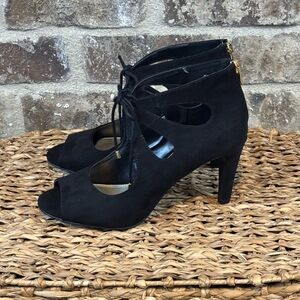 a.n.a. Black Women's Peep-Toe Heels Sz 9
